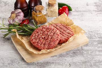 Raw burger cutlet for grill