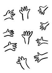 Fototapeta premium シンプル手のひらイラストセット