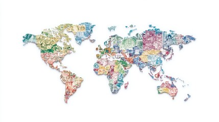 Fototapeta premium Diversified Global Finance: Multiple Currencies in a Digital Wallet for Versatile Financial Management