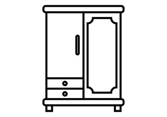 Icono negro de armario elegante y antiguo de habitación
