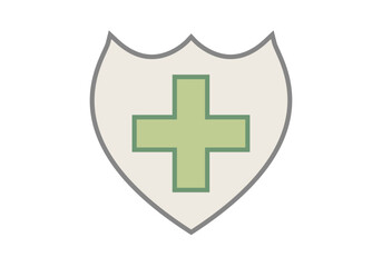 Escudo con cruz representando seguro de vida