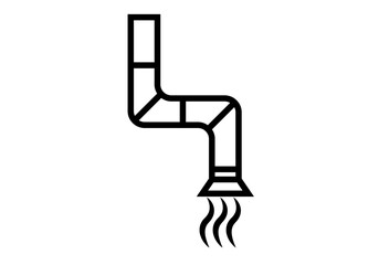 Icono negro de tubería de ventilación o aspiradora