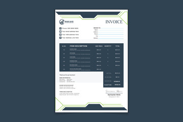 Professional Vector a4  Abstract Invoice Design Template