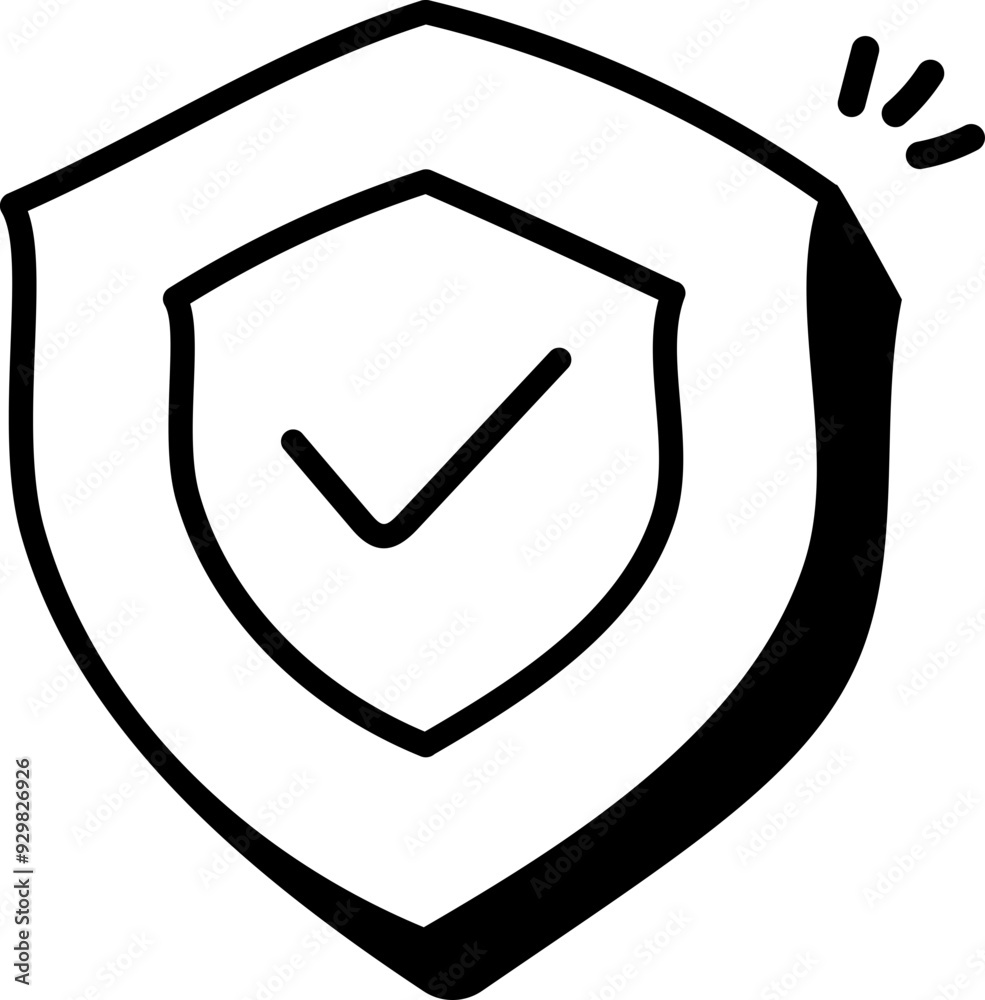 Poster illustration of a icon shield