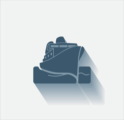 Vector dark color icon with shadow on light background