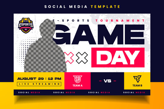 E-sports Logo and Banner Flyer Template for Gaming Team or Tournament