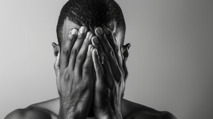 Fototapeta premium the man suffers and cries.