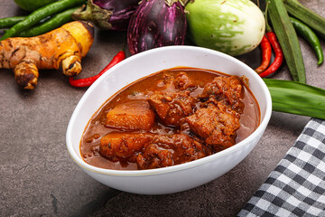 Indian cuisine - spicy chicken vindaloo