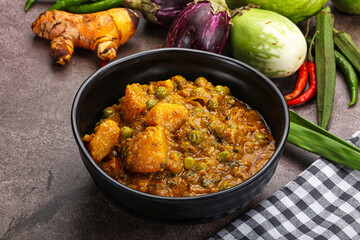 Indian traditional cuisine Aloo mutter