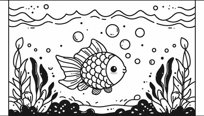 Obraz premium Ausmalbild Fisch