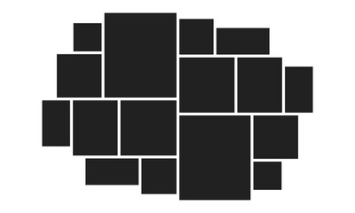 Photo collage layout template. Mood board template. Picture album grid background. Vector illustration