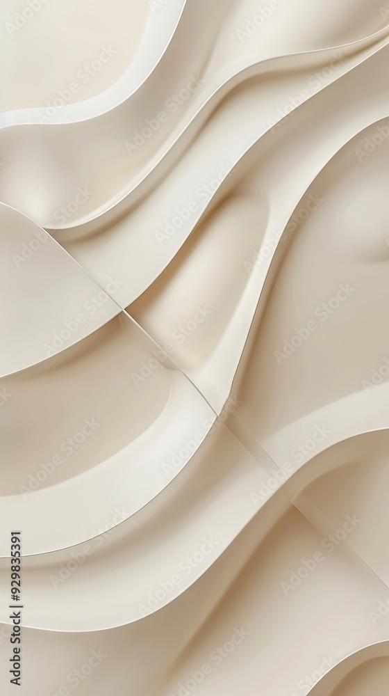 Poster soft beige waves flow elegantly across a textured background, creating a feeling of tranquility and 