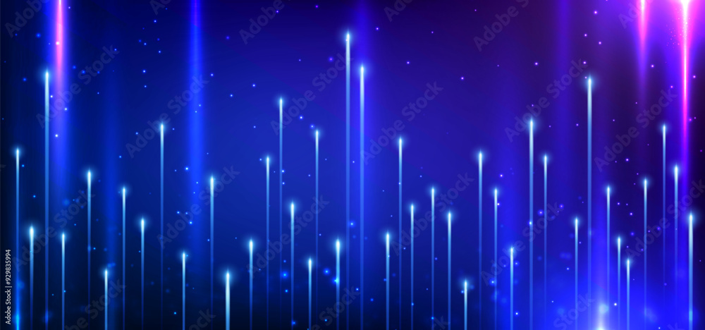 Poster abstract digital technology background. abstract digital background with neon light particles and lu