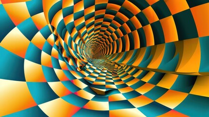 Abstract Checkerboard Tunnel