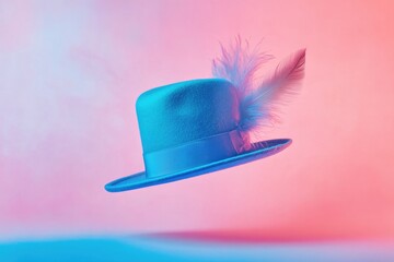 Blue hat with feather