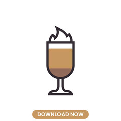 Latte cofee icon vector illustration. food concept vector design. Perfect for web and mobile UIUX. Modern, minimalistic vector style. Ideal for app interfaces, website elements