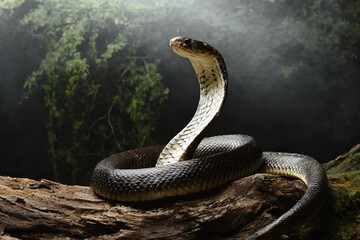 Fototapeta premium King cobra, beautiful animal in the nature 