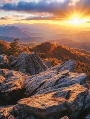 Obraz premium Sunset Over Mountains