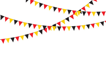 German garland. Color pennant isolated on white background. Triangle flags