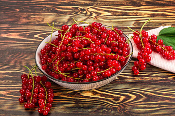 Ripe and juicy red currants berry