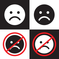Fototapeta premium Sad and no sad icon. Vector illustration. EPS 10