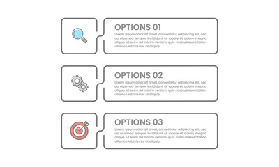 3 Process or options Infographic to success. Infographic label line design template. Business presentation, Marketing, Banner and Planning. Vector illustration.