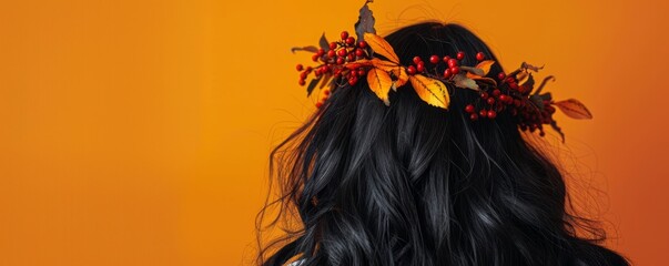 Fototapeta premium witch with a wreath on her head.