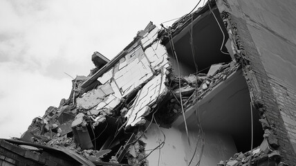 collapse building after earthquake