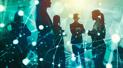 Group of business professionals networking and working together, showcasing the collaborative atmosphere and effective communication within a professional business environment.