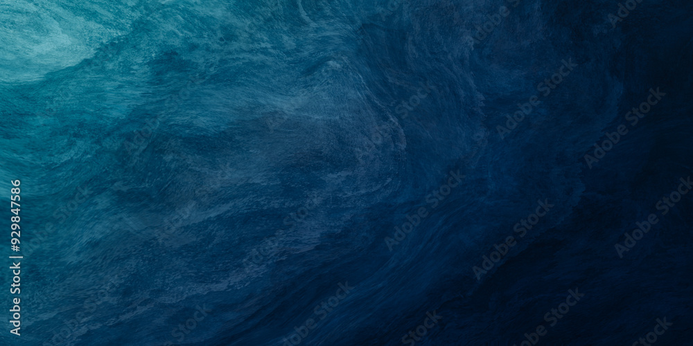 Poster abstract watercolor paint background by gradient deep blue color with liquid fluid grunge texture fo