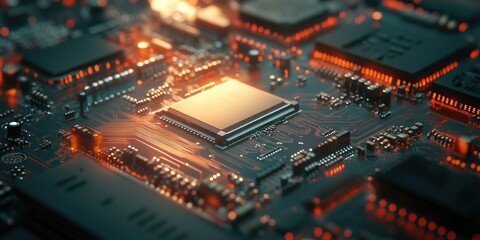 Fototapeta premium Computer Motherboard Close Up