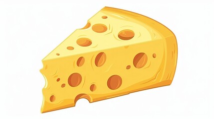 Detailed Image of a Yellow Cheese Wedge with Holes, Suitable for Food-Related Projects and Marketing Materials. Generative AI