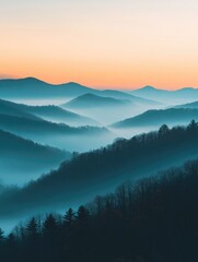 Obraz premium Mountain Range Sunset View