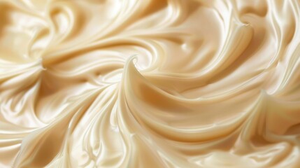 Fototapeta premium A swirl of creamy white frosting, which appears to be a type of whipped cream