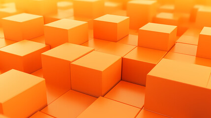 Orange cube three-dimensional background