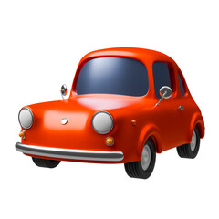 Small cute car isolated. 3d rendering