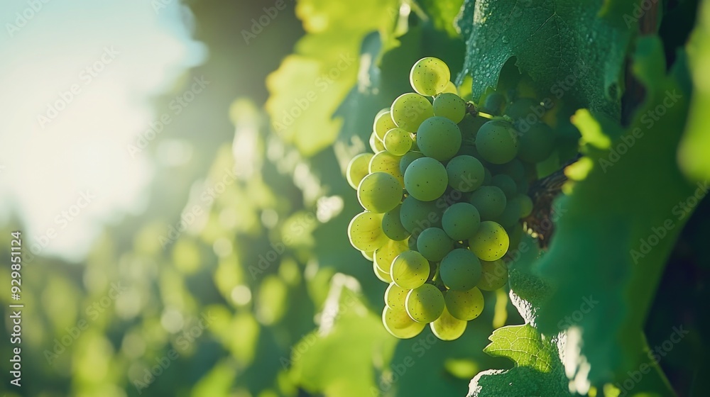 Canvas Prints green grapes on vine