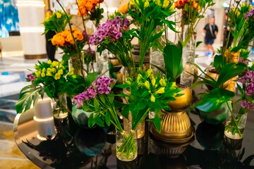 Flower arrangement in the hotel complex