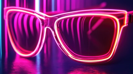 Neon Glasses on Table