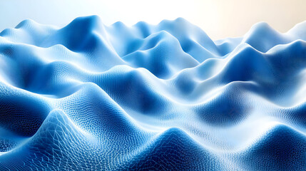 Obraz premium Abstract blue wave-like surface with a textured appearance.