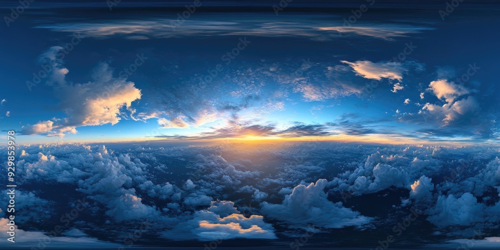 Wall mural Airplane sunset view