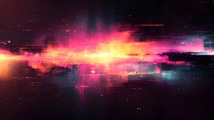 Obraz premium Abstract digital artwork with vibrant colors and light effects.