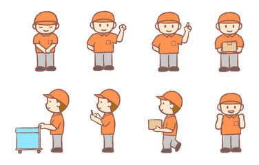 配達員セット オレンジ色の制服