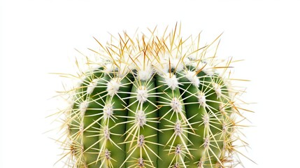 A cactus displayed against a white background, highlighting its unique shape and spiky texture.