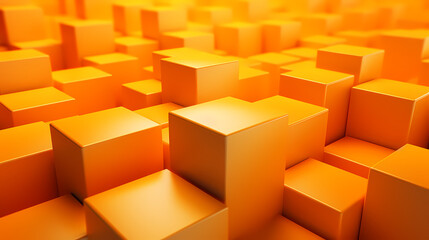 Orange cube three-dimensional background