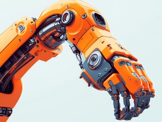 Orange Robotic Arm with Camera
