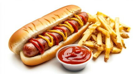 Snacks: Hotdog Isolated on White Background