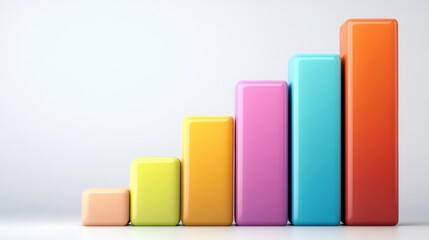 A colorful bar chart with a number of different colored bars, AI