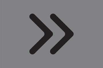 Line Art Illustration of Fast Forward Button Icon In Line Art.