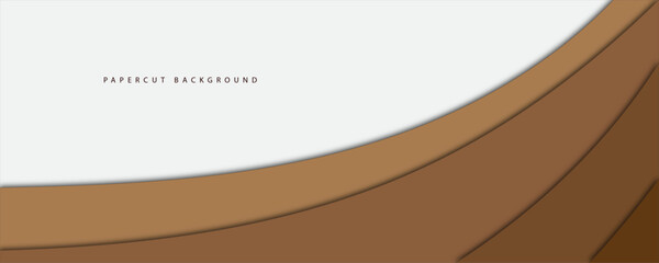 Elegant papercut brown business background decorative design vector.